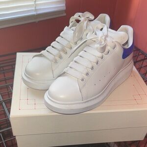 Alexander McQueen White Sneakers with Blue Accents